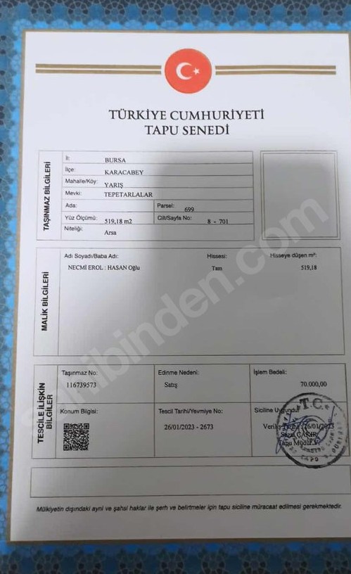 BURSA KARACABEY YARIŞ KÖYÜ’NDE 519 M² ARSA SATILIKTIR - BURSA KARACABEY fotoğraf 11